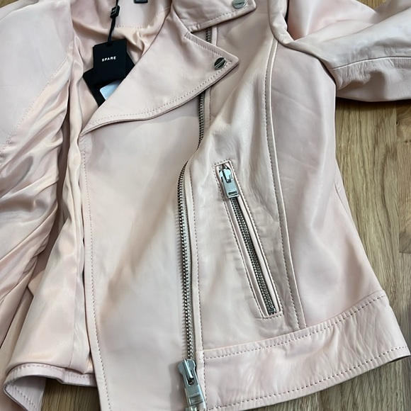 NWT LAMARQUE DONNA GOLD LEATHER JACKET IN BALLET PInk - Picture 9 of 11